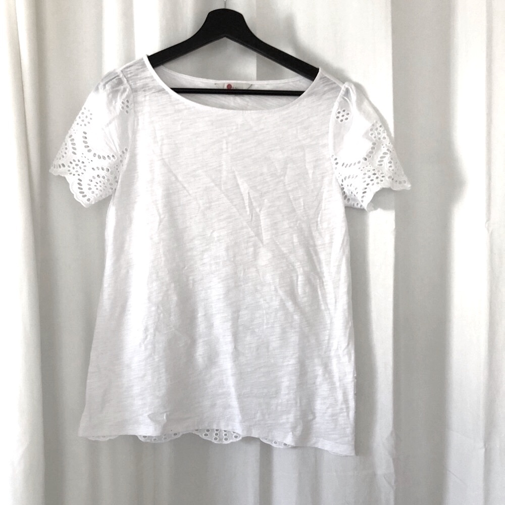 Boden eyelet white cotton top